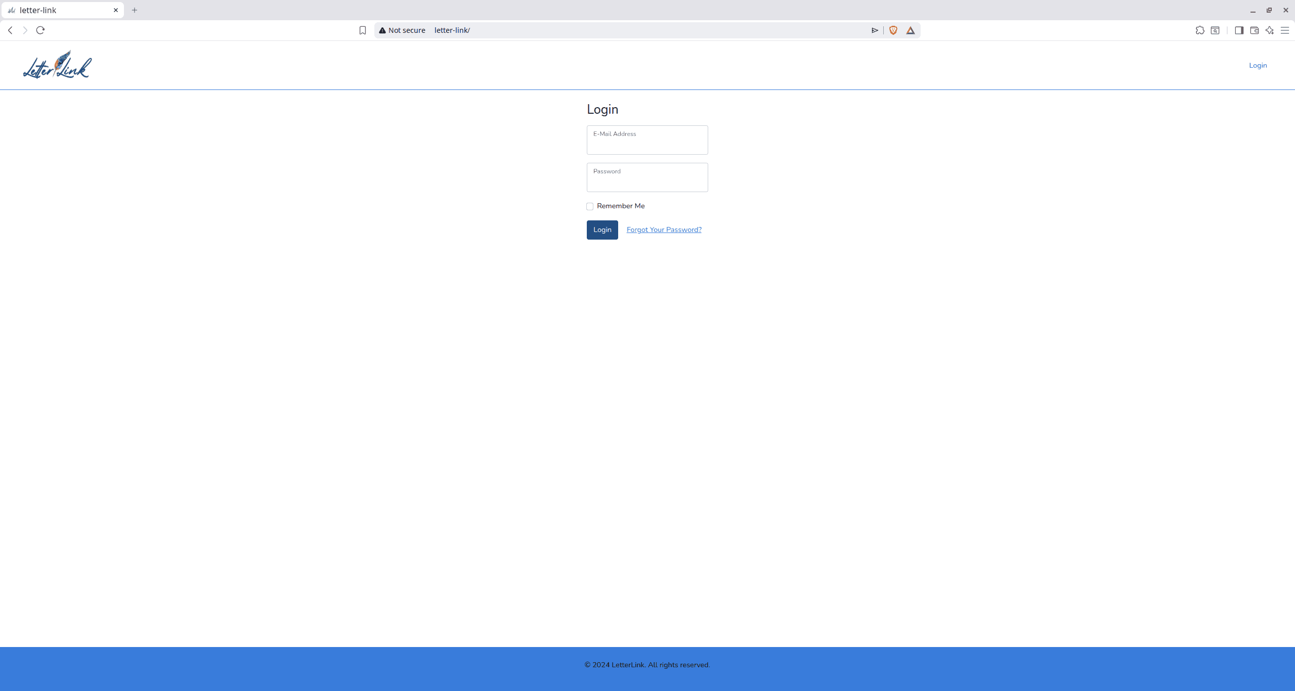 LetterLink login page